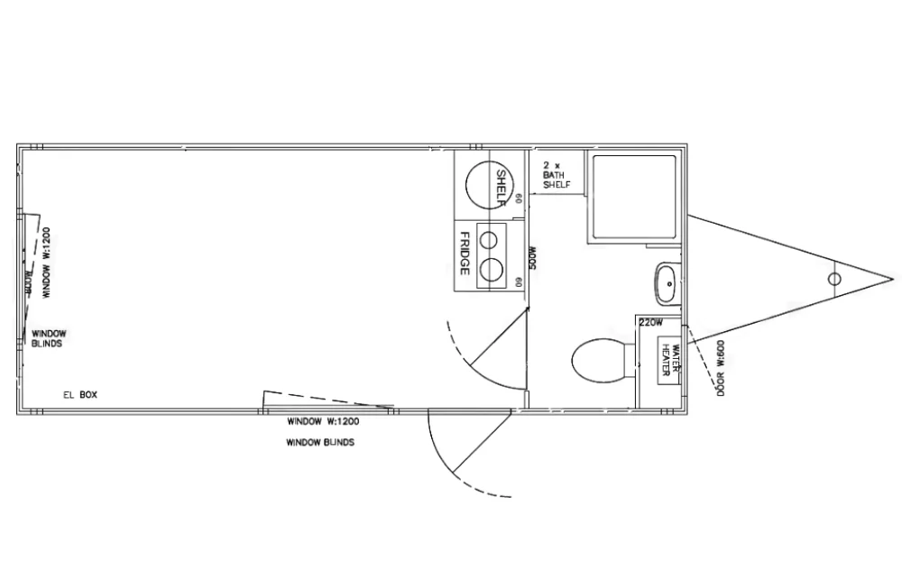 Plattegrond Crew trailer 570