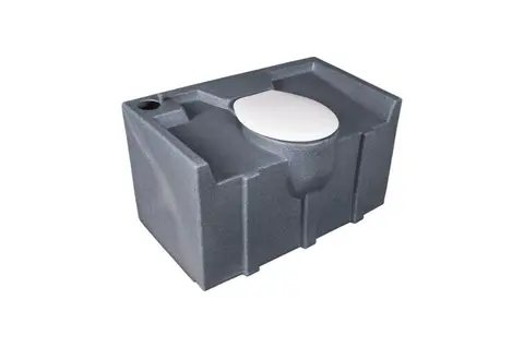 GLOBAL L Grijze kunststof bak met witte toiletbril bovenop