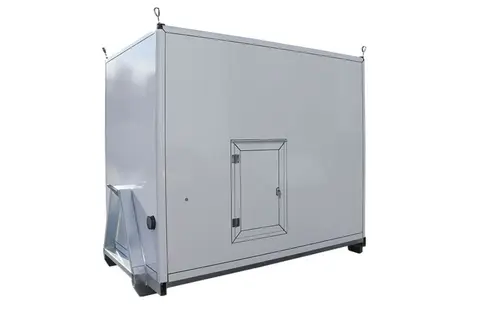GM C BAD Achteraanzicht van een mobiele sanitaire unit