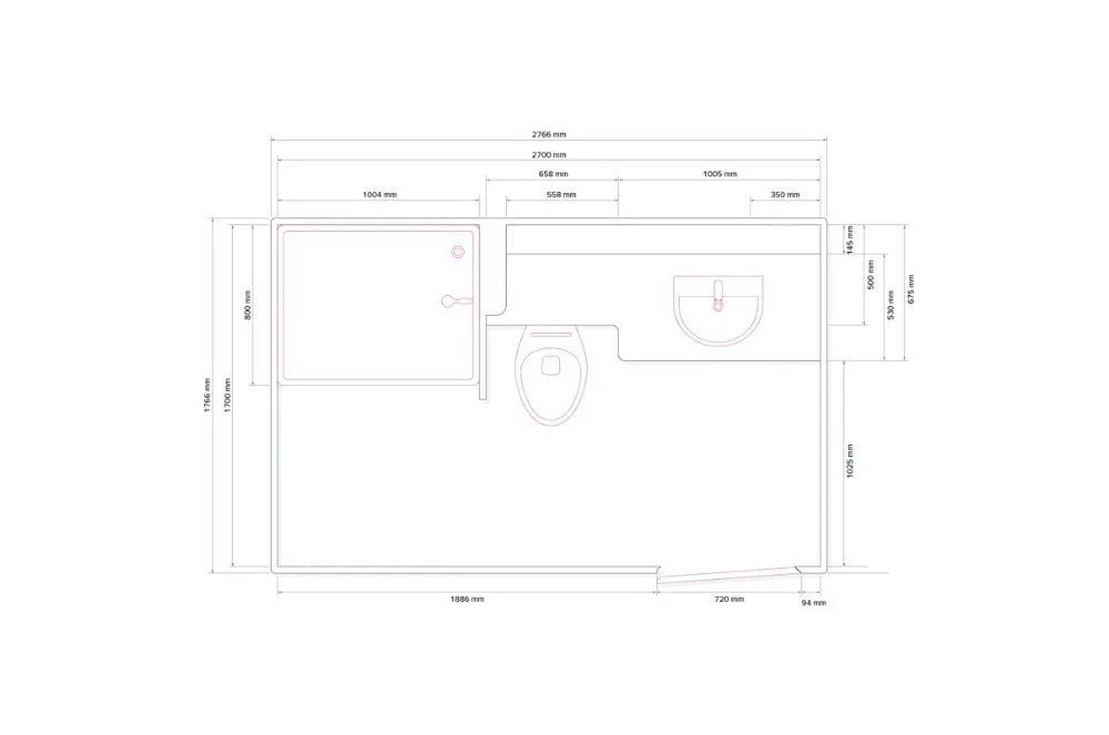 Plattegrond GM C2700 Bad