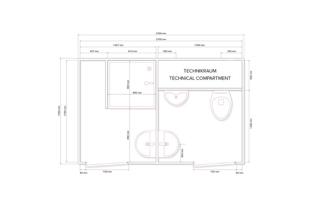 Plattegrond GM C2700 Shower 1+1