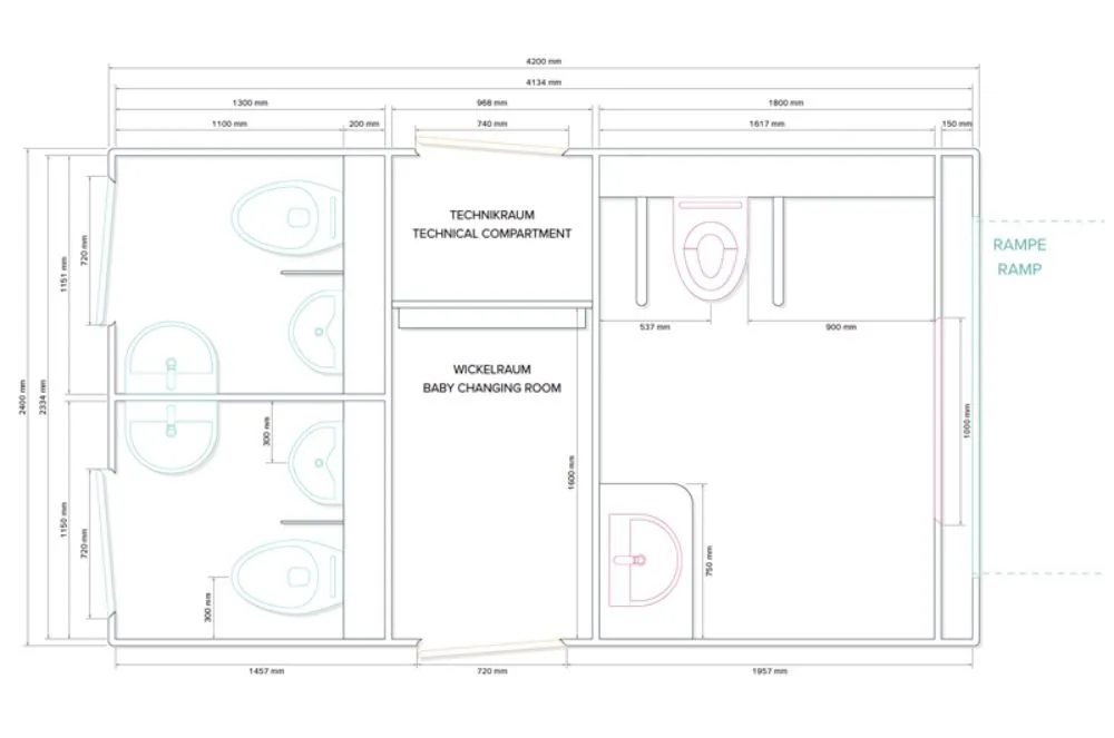Plattegrond GM C4200 Handicap Douche