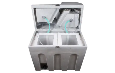 Handwasunit Duo voor verkoop Europe Wagon transparant open