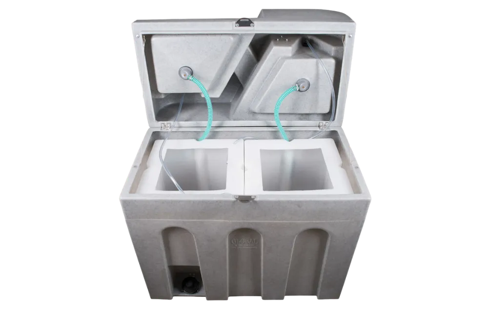 Handwasunit Duo voor verkoop Europe Wagon transparant open