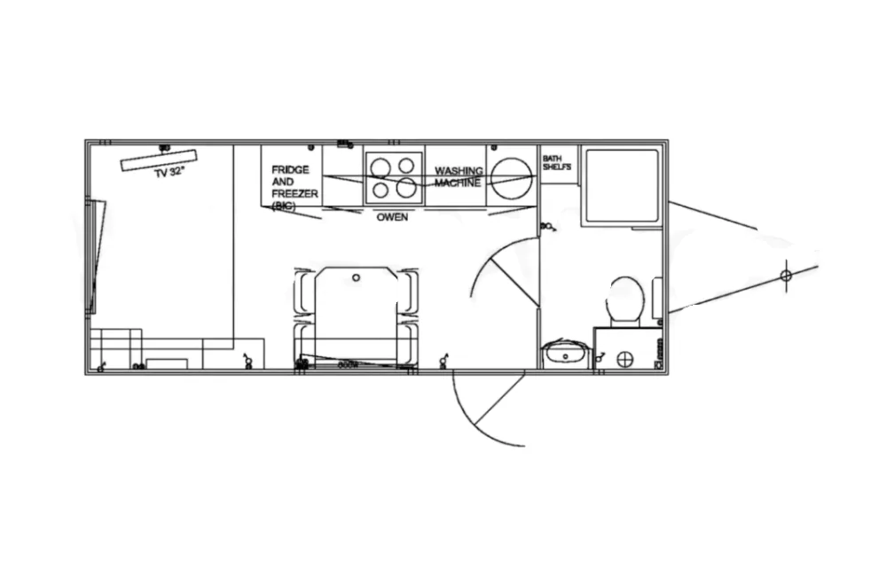 Plattegrond Mobiele woonunit 570 Compleet