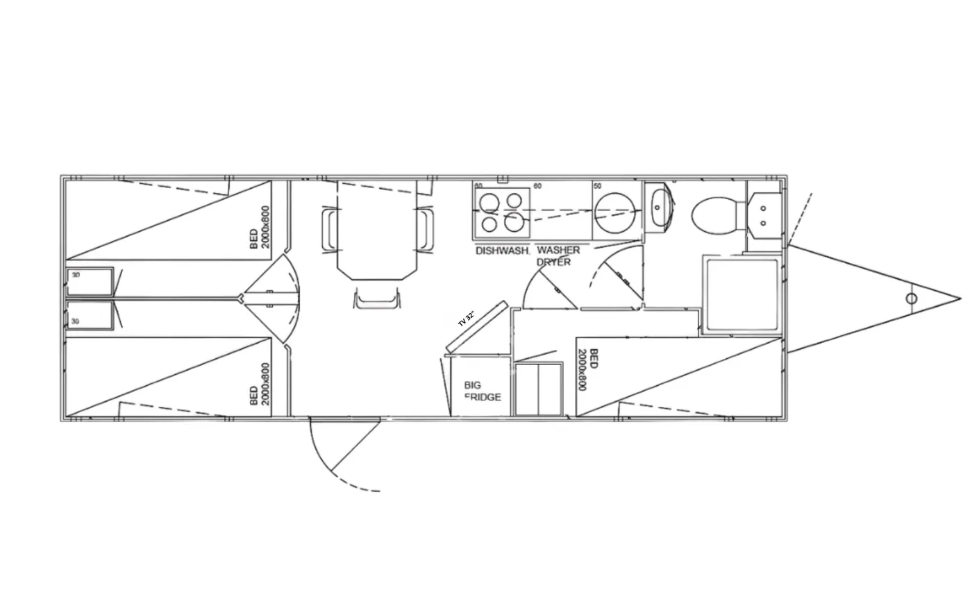 Plattegrond Mobiele woonunit 730 3A