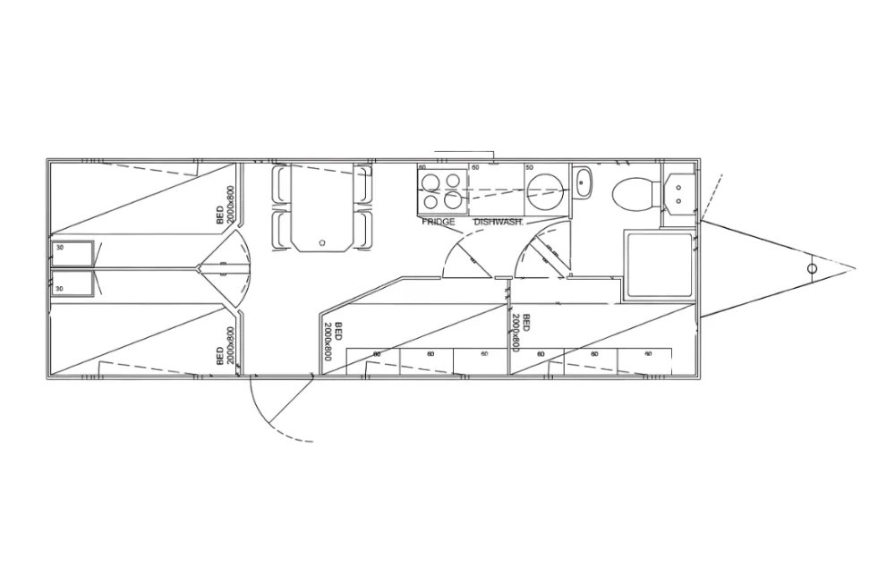 Plattegrond Mobiele woonunit 730 4A