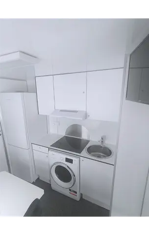 Woonuit A voor verkoop Europe Wagon keuken met koelkast wasmaschine inductie en wasbak