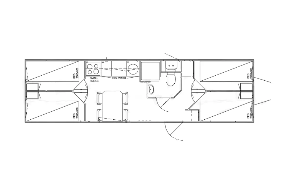 Plattegrond Mobiele woonunit 900 4A