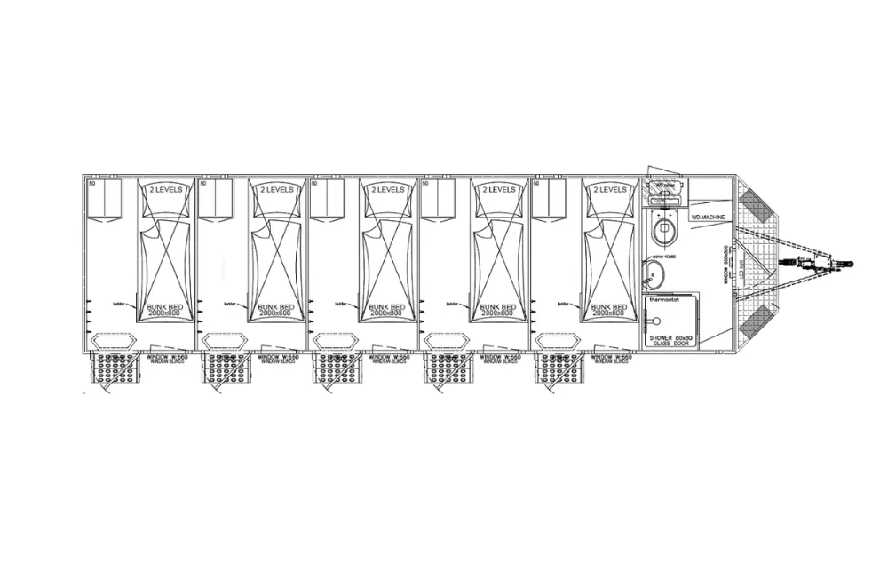 Plattegrond Mobiele woonunit 900 6A