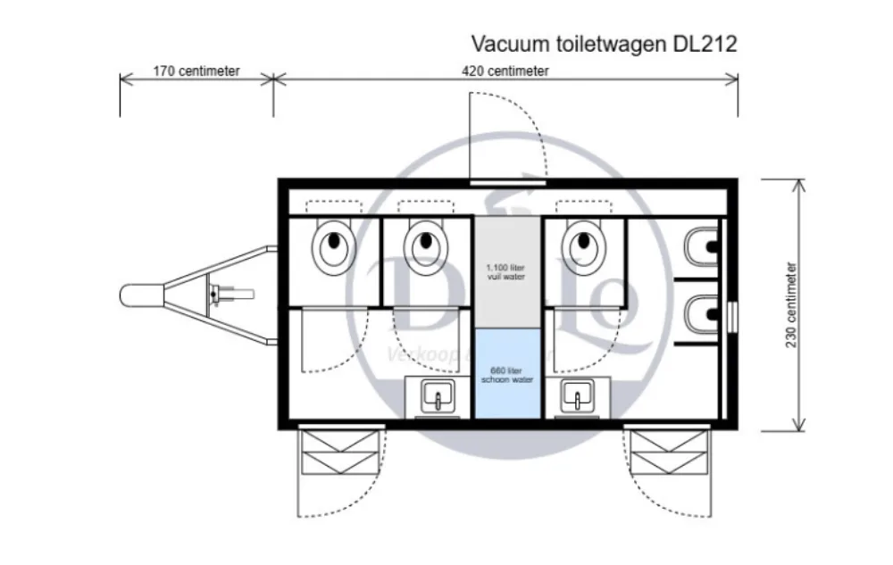 Plattegrond Vacuüm toiletwagen DL212